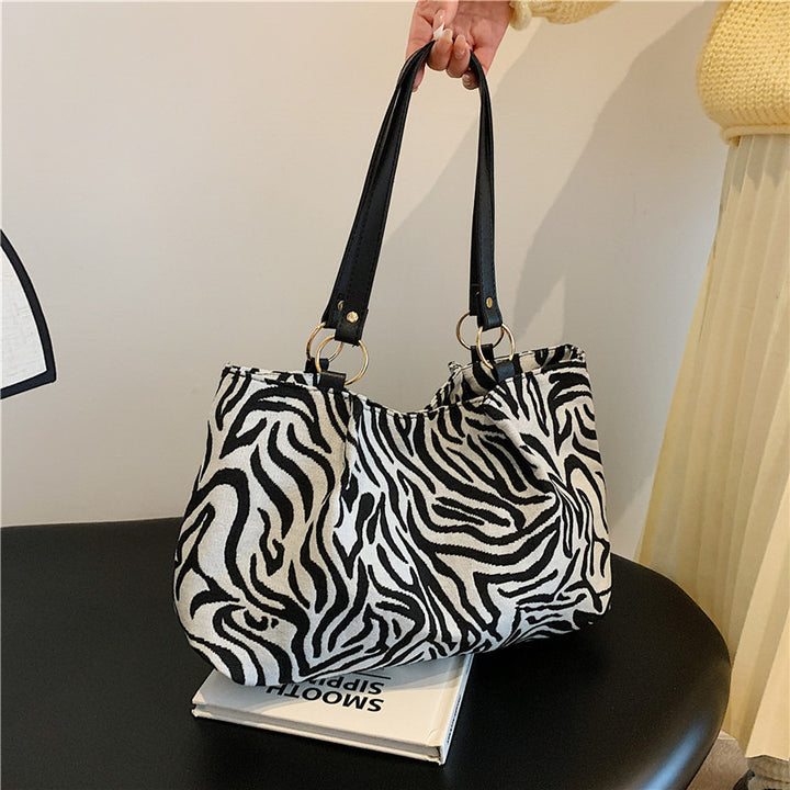Stylish Zebra Print Canvas Tote Bag Stornfield