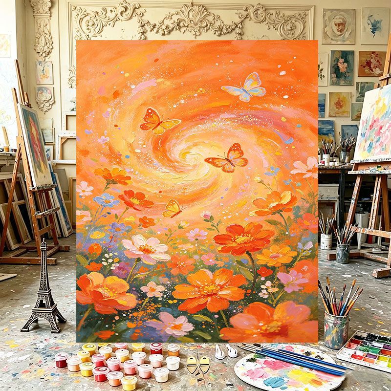 Vibrant Floral Swirl Canvas Art Stornfield