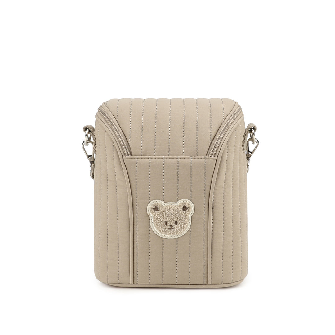 Fashionable Shoulder Bag with Quilted Design and Cute Bear Motif Stornfield