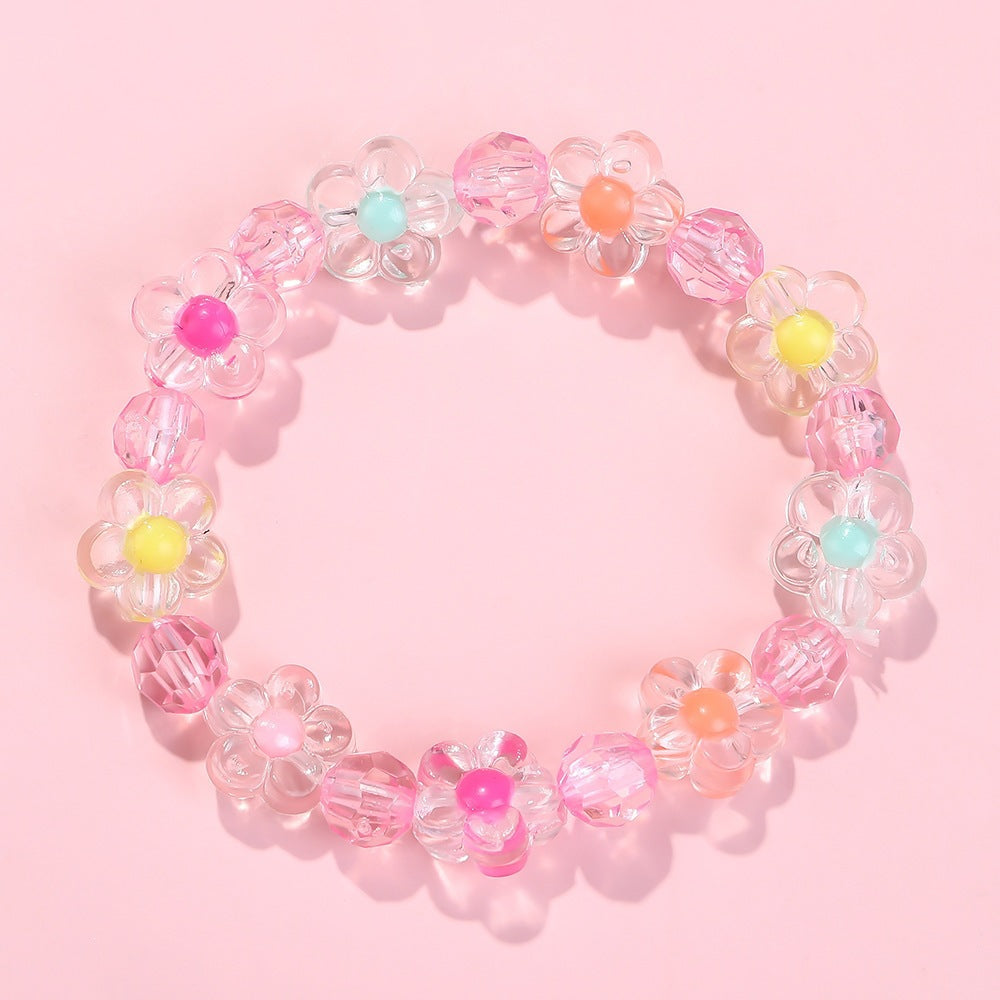 Friendship bracelet with colorful flower motifs Stornfield