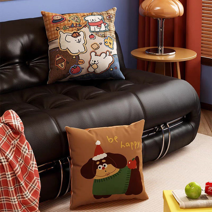 Cartoon Dog-Themed Decorative Throw Pillow
