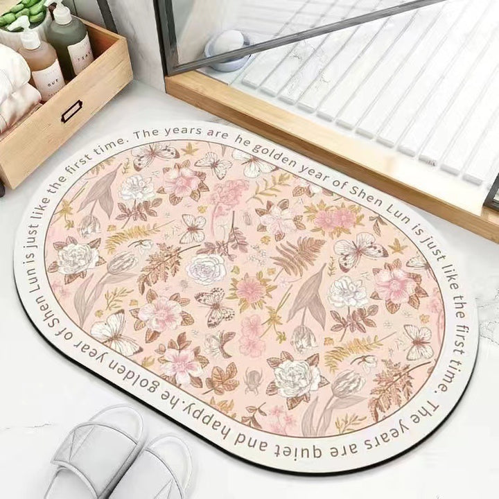 Leaf Patterned Bath Mat Stornfield