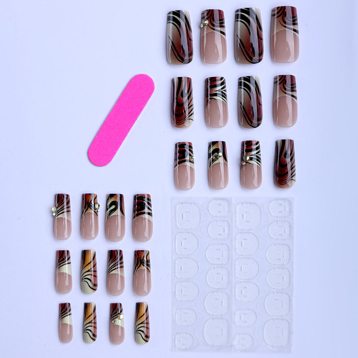Artificial artificial nails with modern marble pattern Stornfield