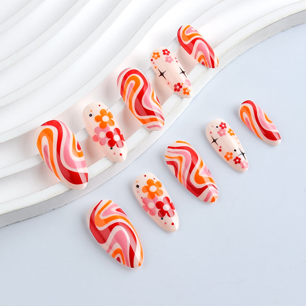 Retro Floral Nail Art Design Stornfield
