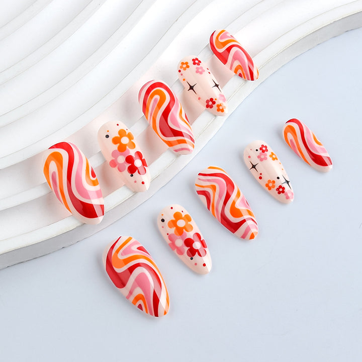 Retro Floral Nail Art Design Stornfield