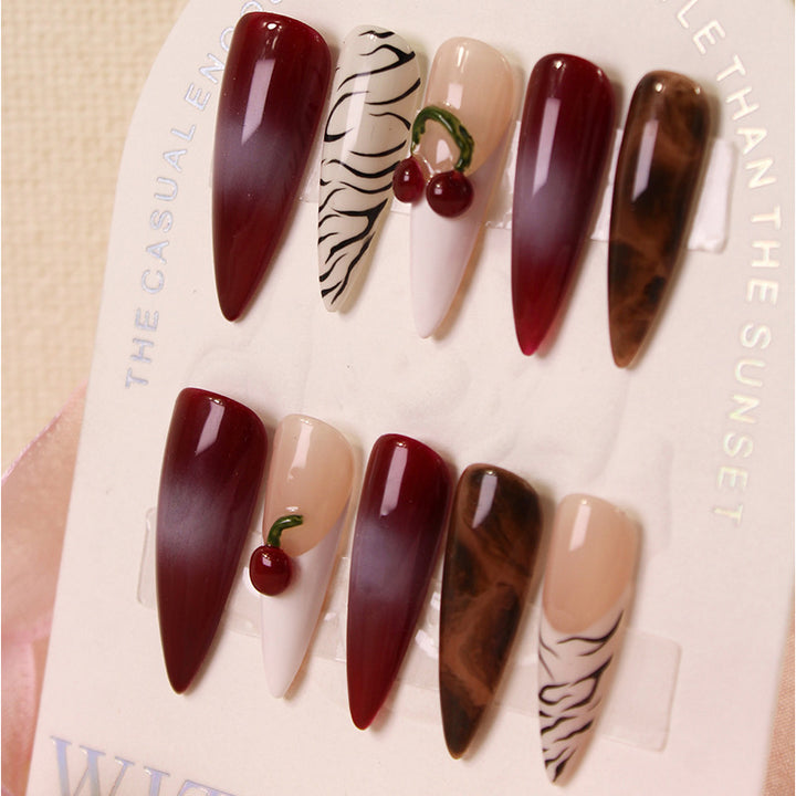 Acrylic nail set with modern designs and creative accents Stornfield