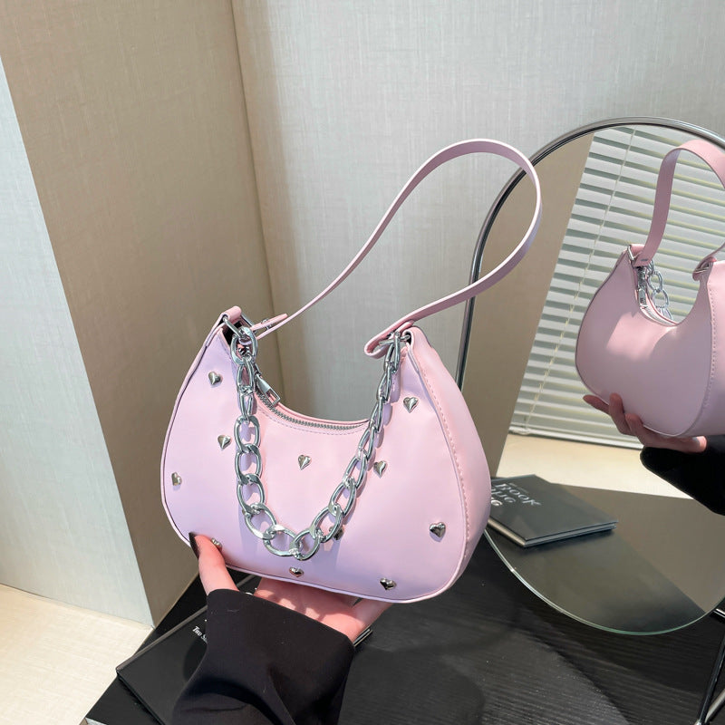 Chic Heart-Embellished Shoulder Bag Stornfield