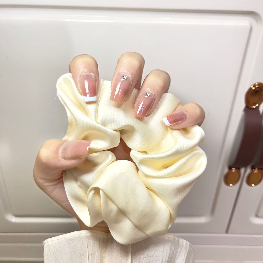 Elegant Ombre Press-On Nail Set with Rhinestone Accents