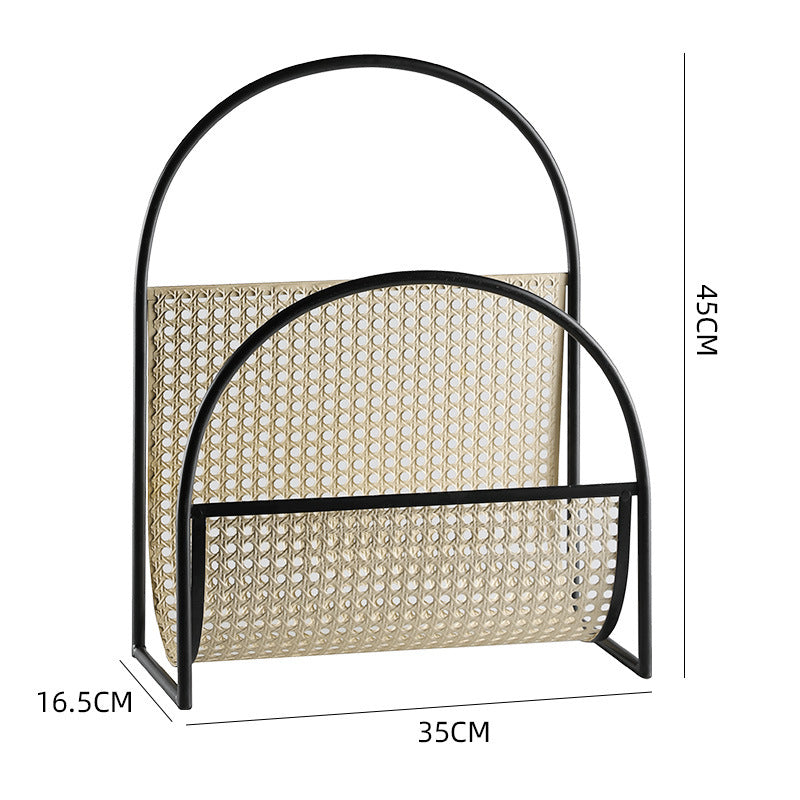 Unisex Elegant Magazine Holder with Artistic Weaving Structure Stornfield