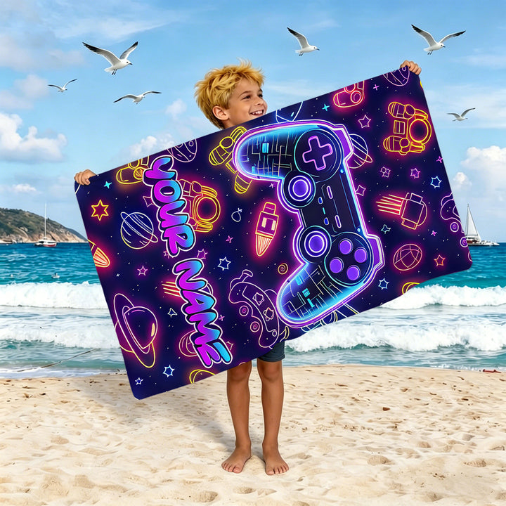 Boys beach towel with game console motif Stornfield