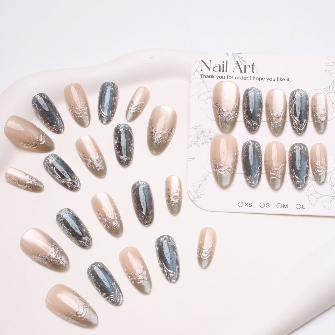 Elegant Glittering Press-On Nails Stornfield