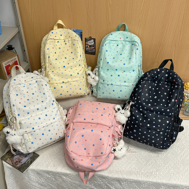 Backpack with Playful Star Pattern and Practical Storage Compartment Stornfield