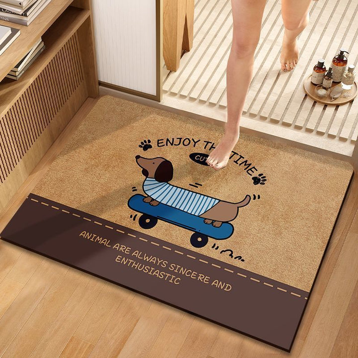 Cute Dog-Themed Decorative Bathroom Mat