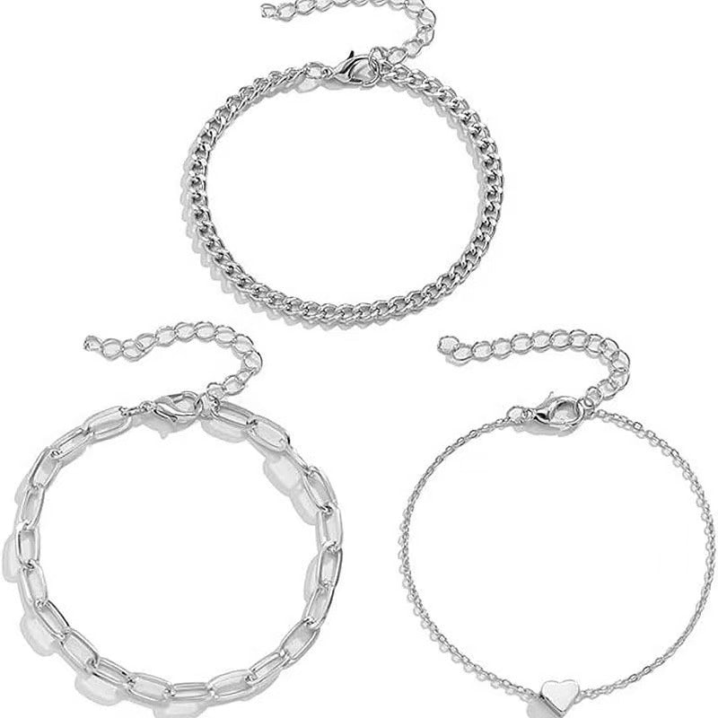 Elegant Silver Chain Bracelet Set Stornfield