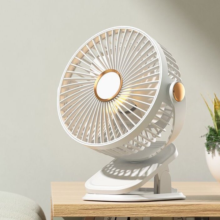 Ladies Portable Table Fan with Variable Speed Levels and Integrated LED Light Stornfield