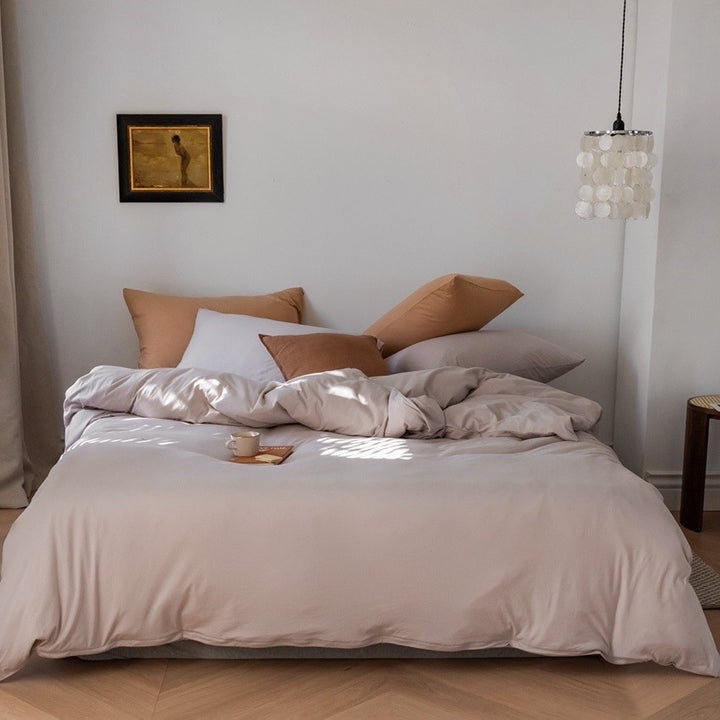 Breathable Organic Cotton Duvet Cover Set with Sateen Finish