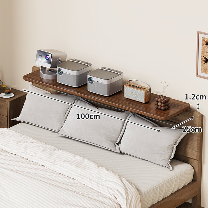 Slim Wall-Mounted Floating Bedside Shelf with Concealed Brackets