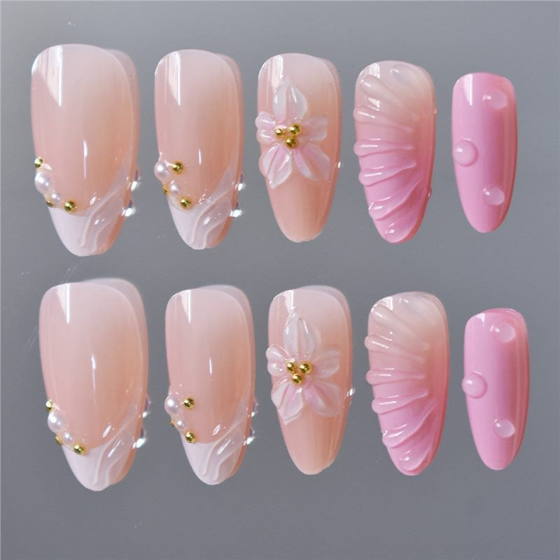 3D Floral Acrylic Nail Art Extensions Stornfield
