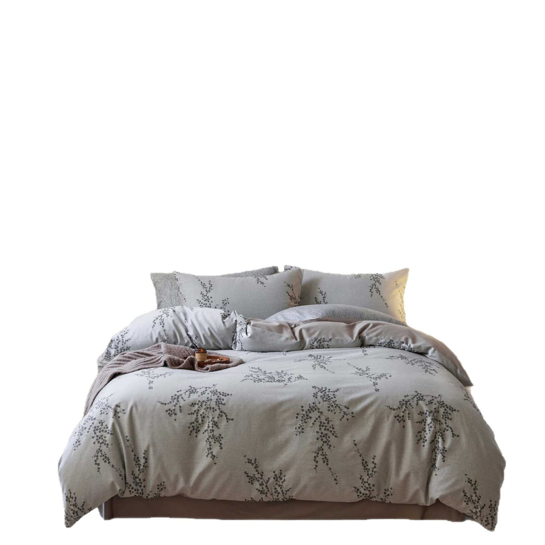 Floral Linen-Blend Duvet Cover Set with Pillow Shams