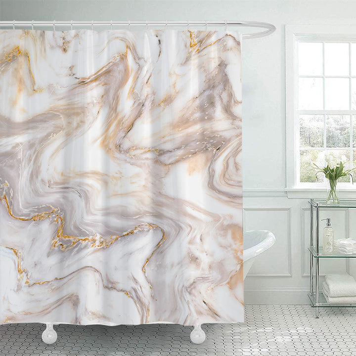 Elegant Marble-Patterned Shower Curtain Stornfield