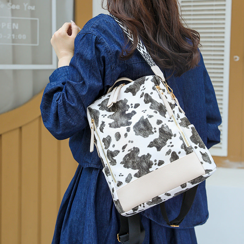 Fashionable Cow Print Backpack Stornfield