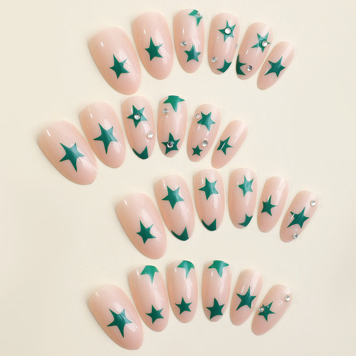 Decorative Press-On Nail Art Set with Star Patterns Stornfield