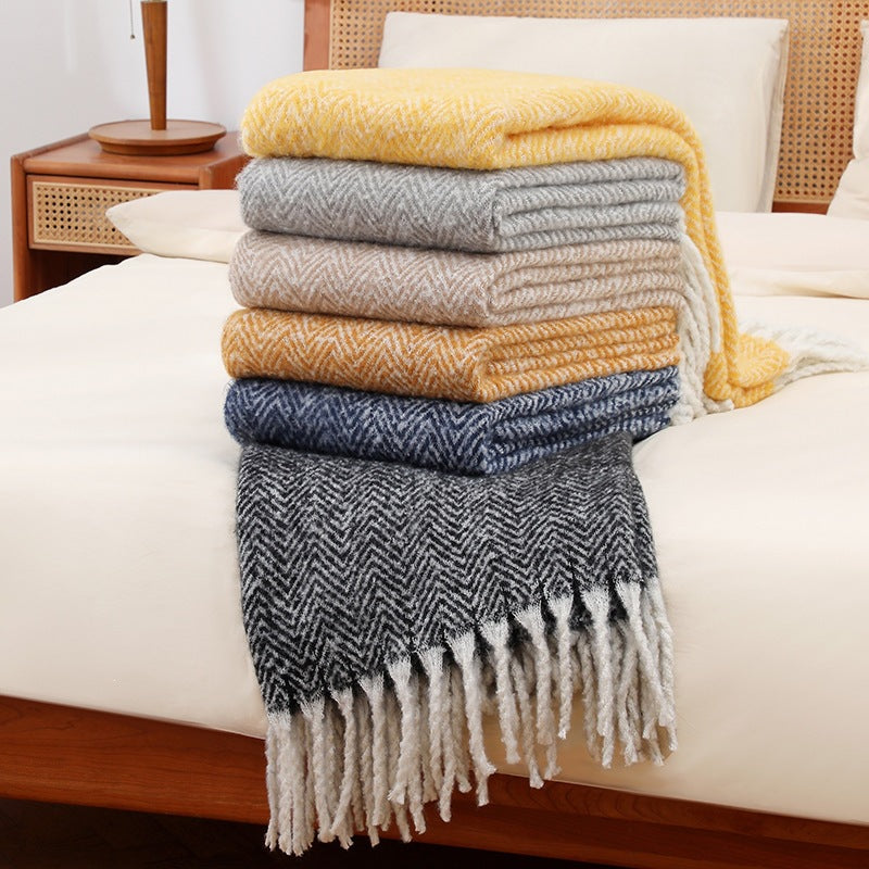 Herringbone Woven Throw Blanket