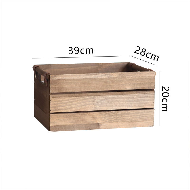 Elegant storage basket made of solid wood Stornfield