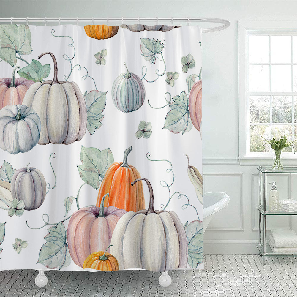 Artistic Pumpkin Print Shower Curtain Stornfield