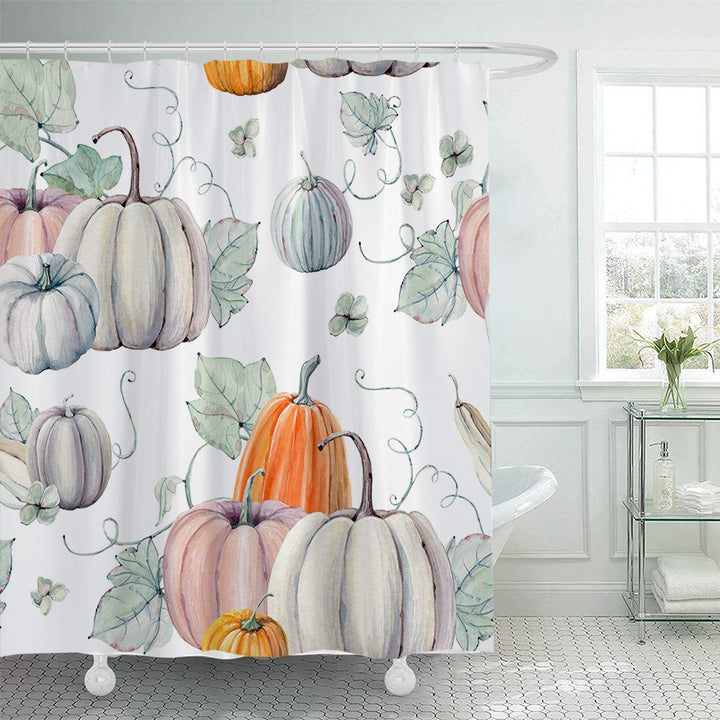 Artistic Pumpkin Print Shower Curtain Stornfield
