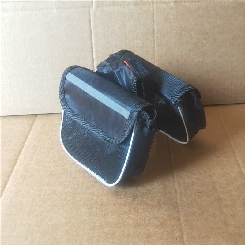 compact waterproof bicycle handlebar bag with reflective safety strip and quick release mount Stornfield
