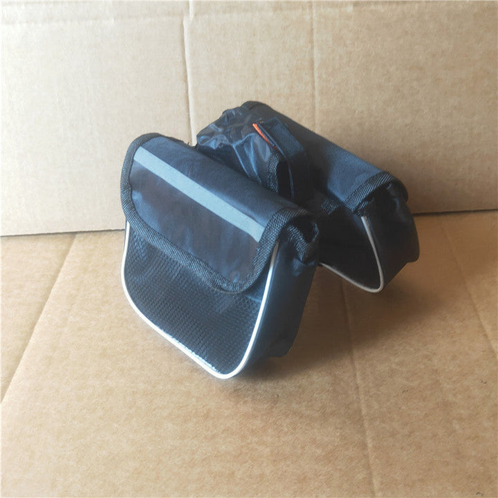 compact waterproof bicycle handlebar bag with reflective safety strip and quick release mount Stornfield