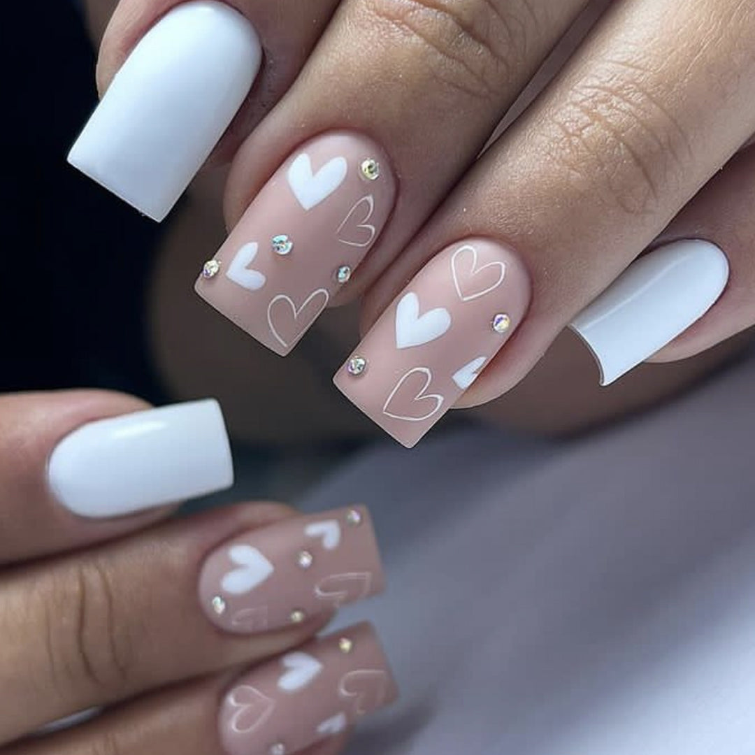 Heart-Accent Acrylic Nail Art Extensions Stornfield 1789713427