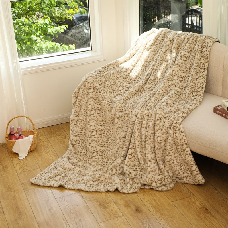 Plush Cow Print Throw Blanket