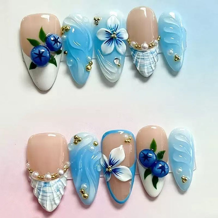 Floral Decorative Press-On Nail Set Stornfield