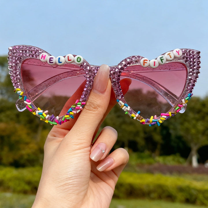 Decorative Cat-Eye Sunglasses with Rhinestones Stornfield