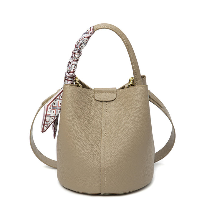 Versatile Bucket Handbag with Detachable Pouch