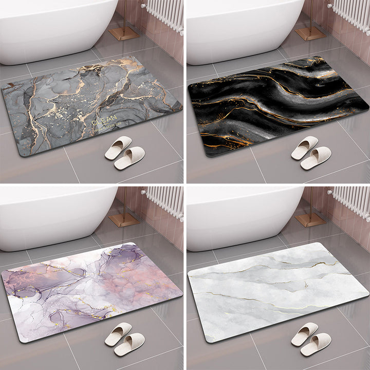 Geometric Patterned Memory Foam Bath Mat for Bathroom