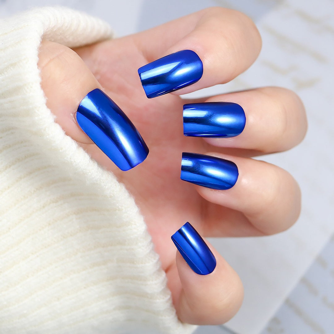 Chrome Finish Press-On Nails Stornfield