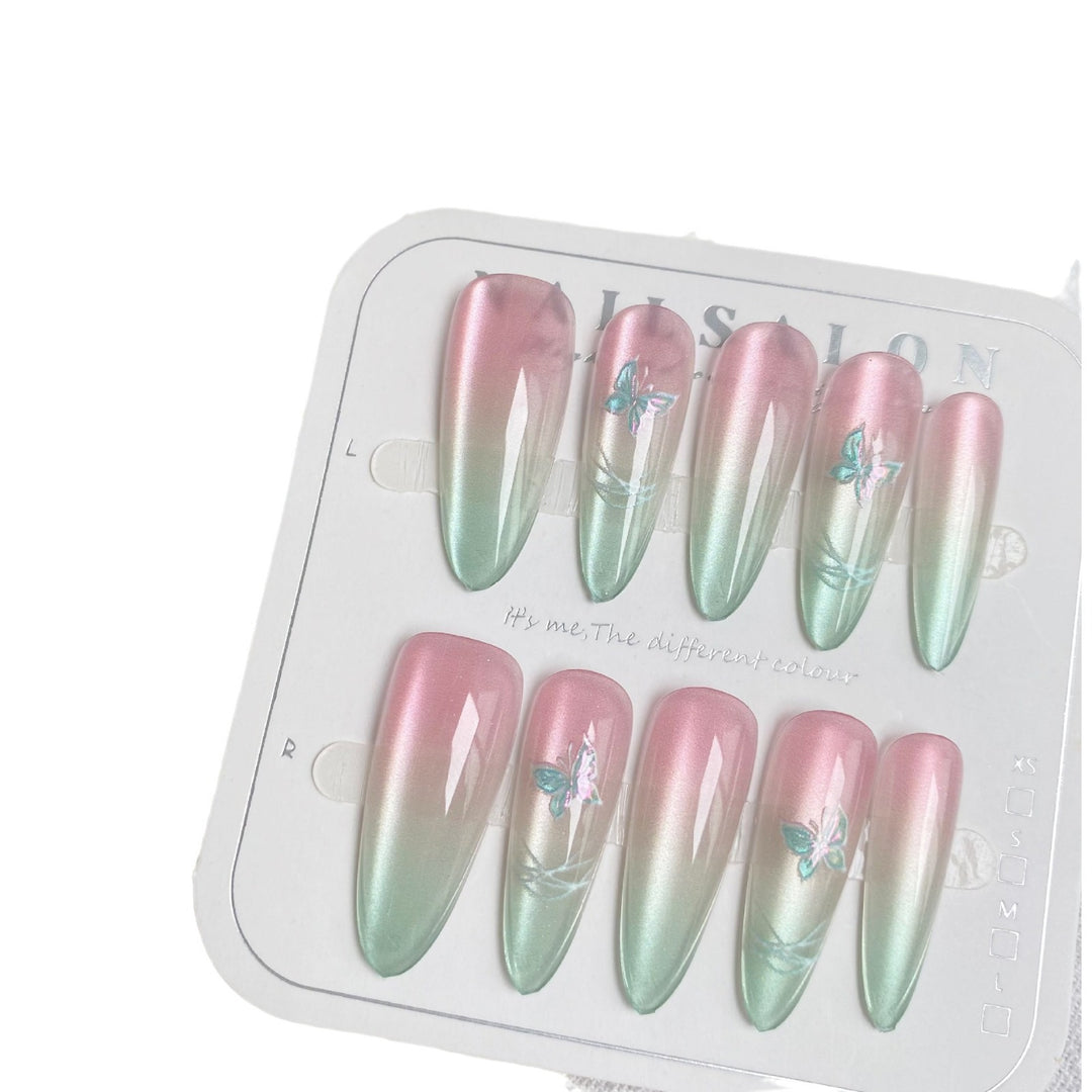 Elegant Floral Ombre Press-On Nail Set