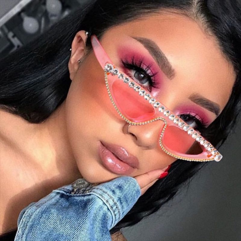 Ladies designer sunglasses in stylish cat-eye design with glittering frame Stornfield