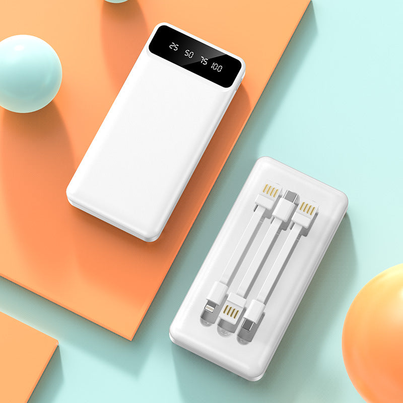 Portable power bank with integrated multi-cable and digital charging display Stornfield