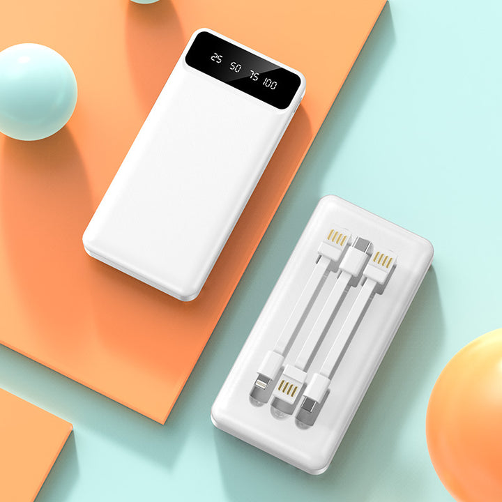 Portable power bank with integrated multi-cable and digital charging display Stornfield