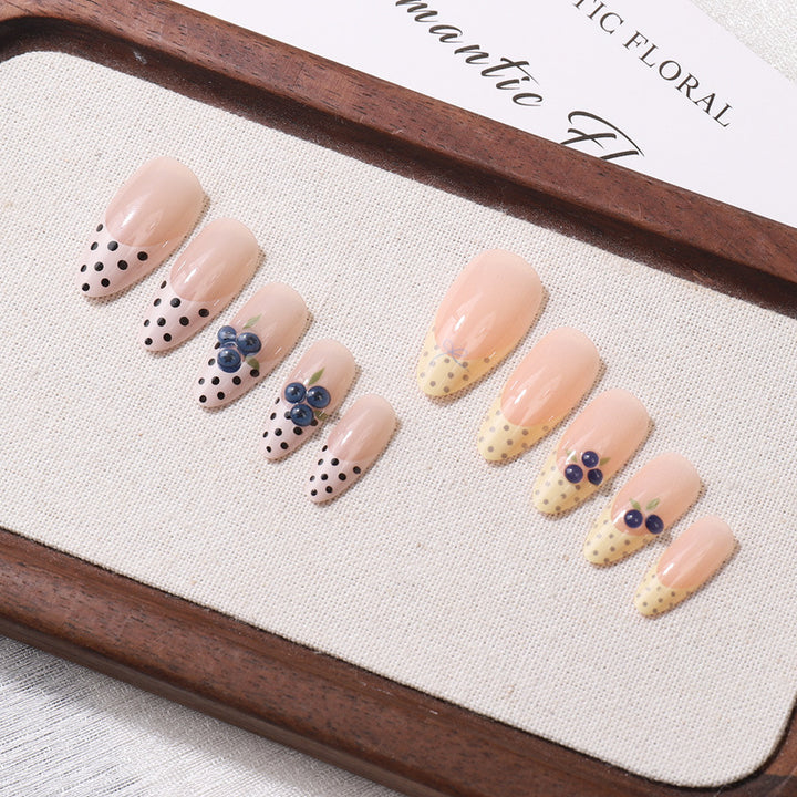 French Tip Floral Press-On Nail Set Stornfield