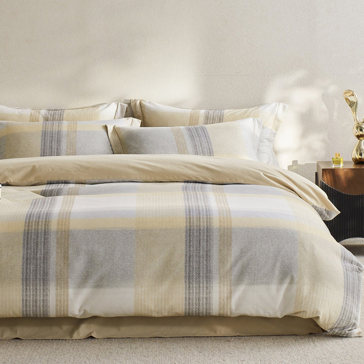 Reversible Botanical Cotton Sateen Duvet Cover Set with Pillow Shams