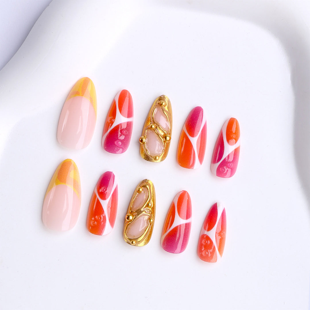 Creative art fake nails with modern accents Stornfield