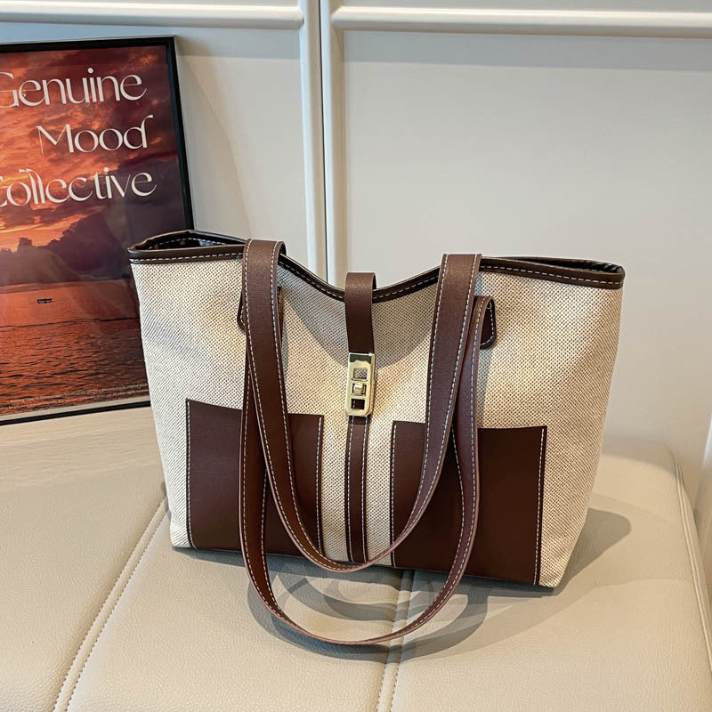 Stylish Canvas Tote Bag with Elegant Accents
