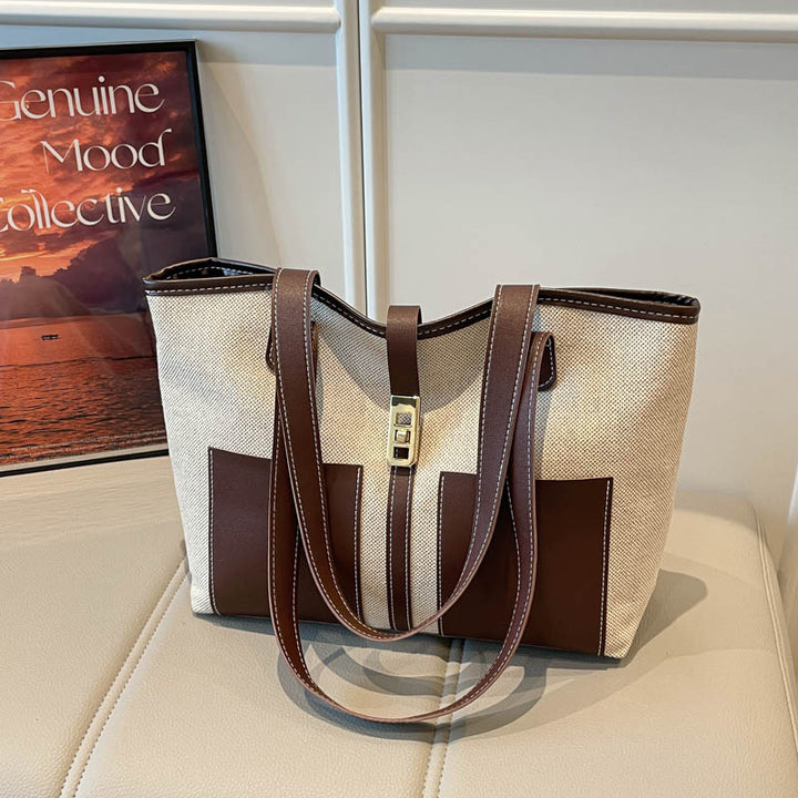 Stylish Canvas Tote Bag with Elegant Accents