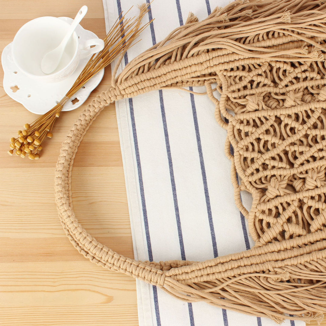Macrame crossbody bag with fringes and inner pocket Stornfield