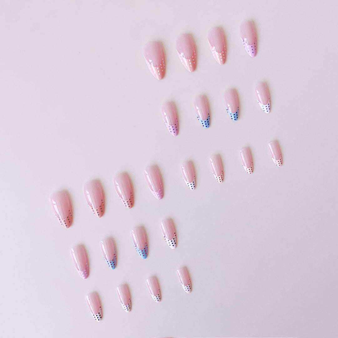 Artificial nail set with colorful minimal design Stornfield